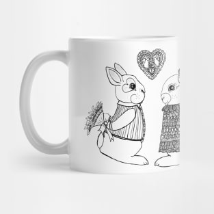 Furever Together - Two love struck bunny rabbits Mug